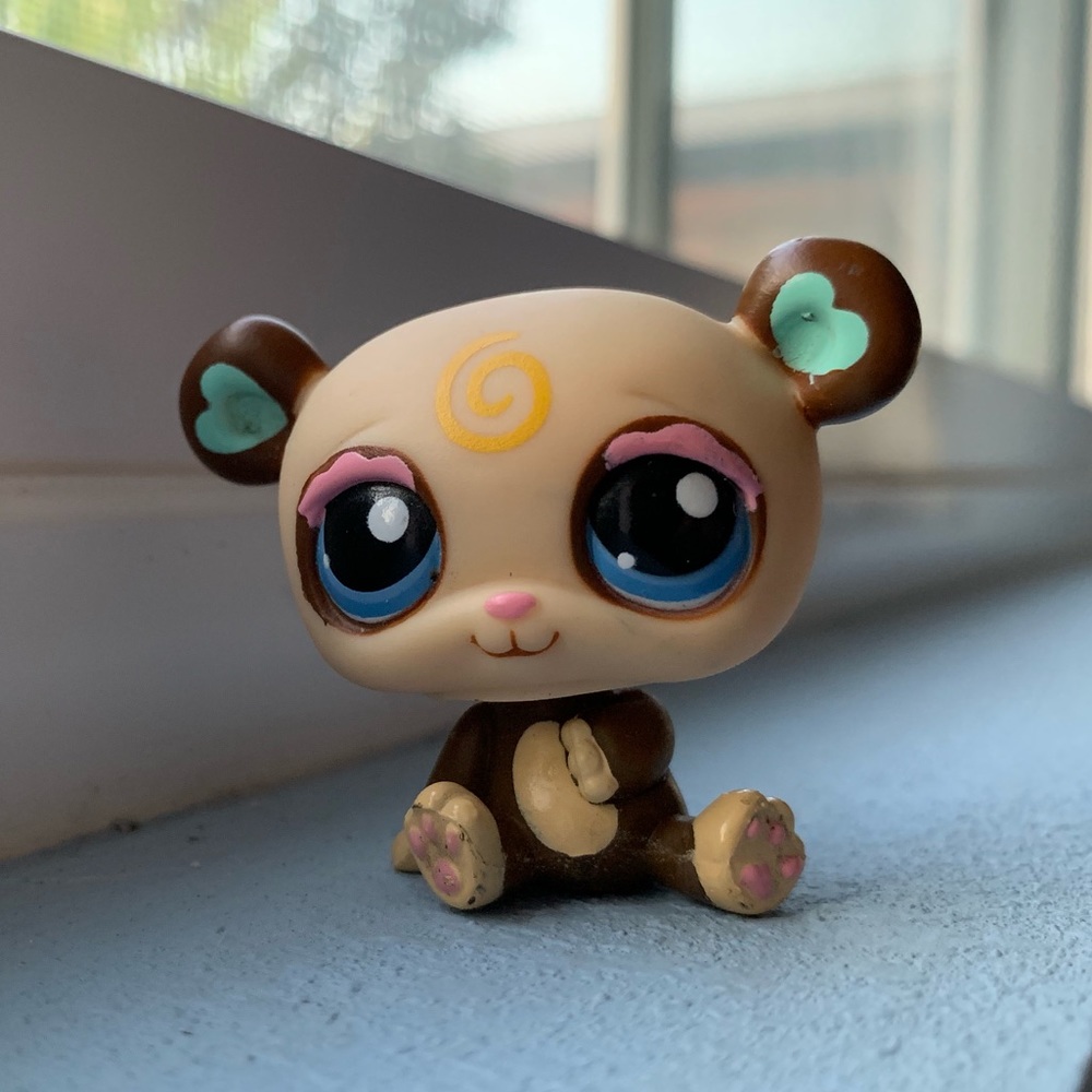 LPS littlest pet shop swirl panda #1495 brown bear